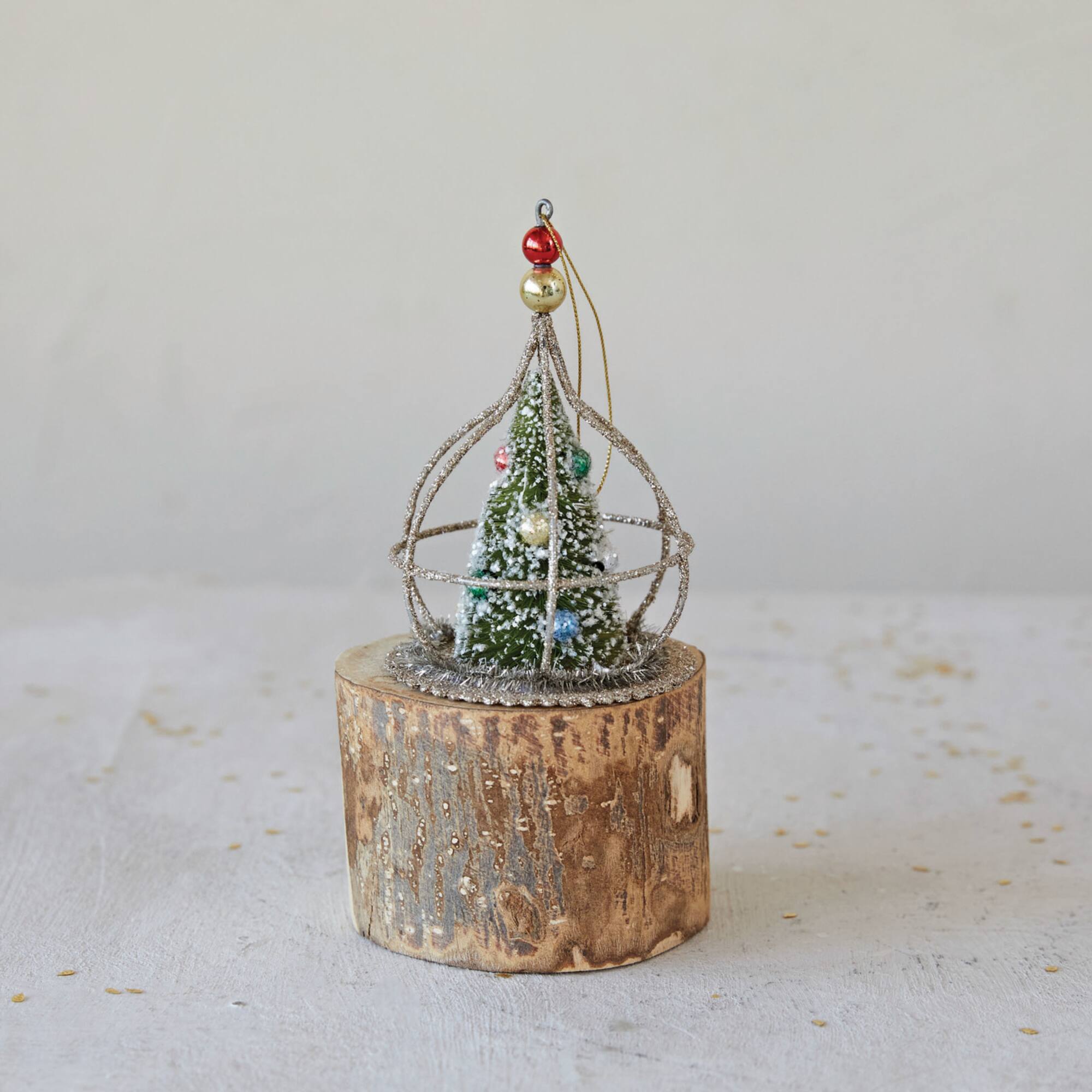 Hello Honey® Sisal Glitter & Faux Snow Christmas Tree Ornament